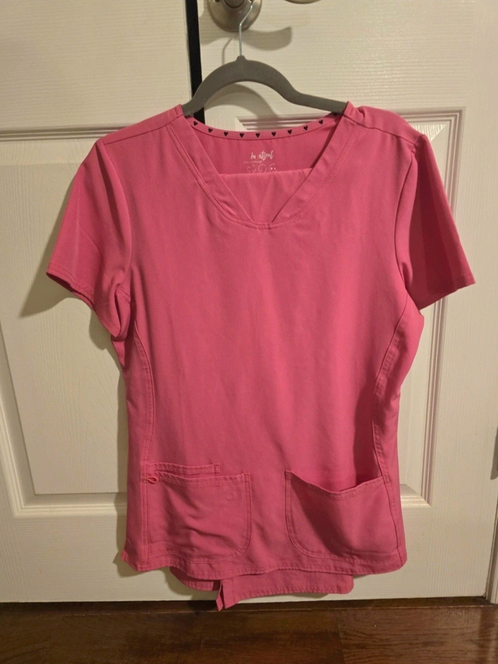 Women's Pink V-Neck Scrub Set